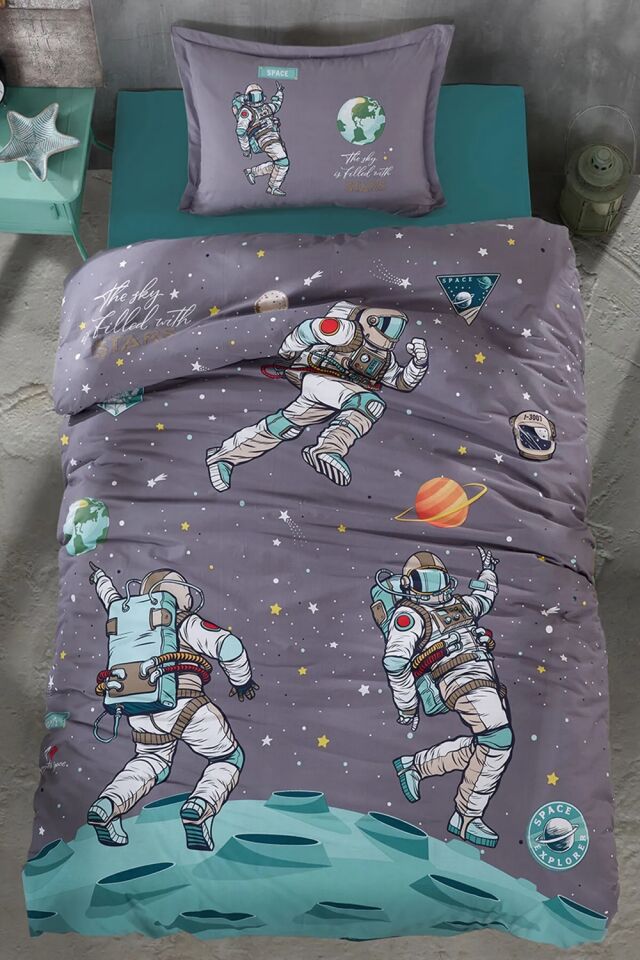 Clasy Tek Kişilik Genç Ranforce Nevresim Takımı Space
