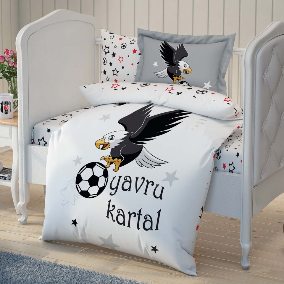 Taç Lisanslı Beşiktaş Kartal Baby Bebek Nevresim Takımı