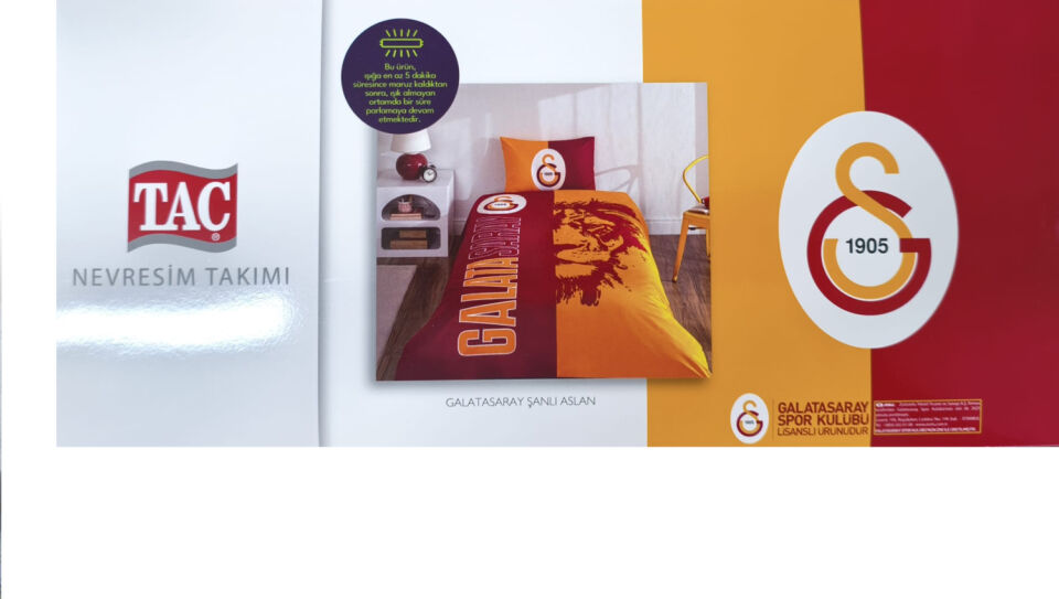 Taç Lisanslı Galatasaray Şanlı Aslan Tek Kişilik Nevresim Takımı