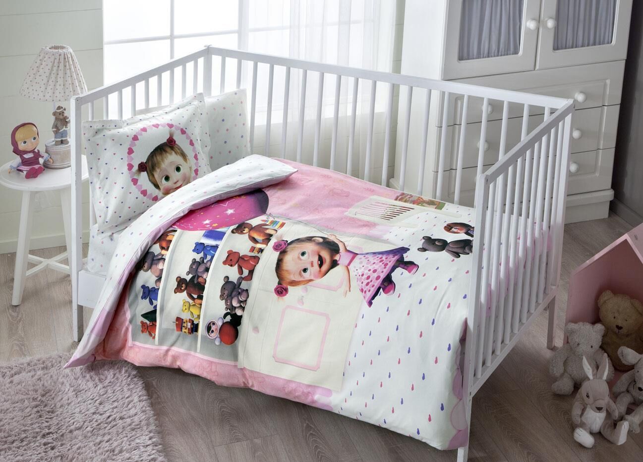 Taç Lisanslı Bebek Nevresim Takımı Masha And The Bear Baby