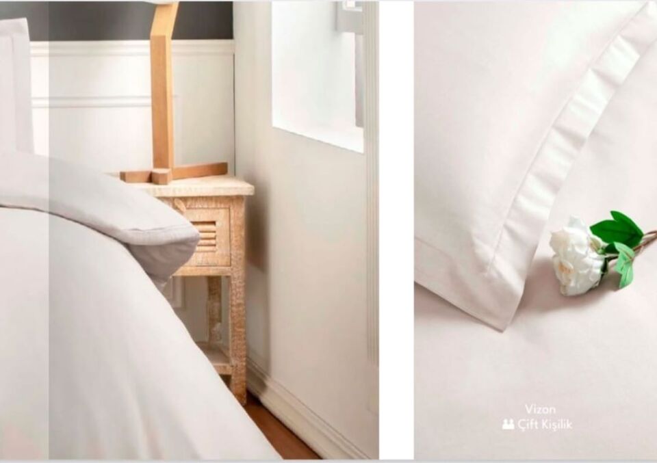 Taç Color Dreams Çift Kişilik Saten Basic Nevresim Takımı Vizon