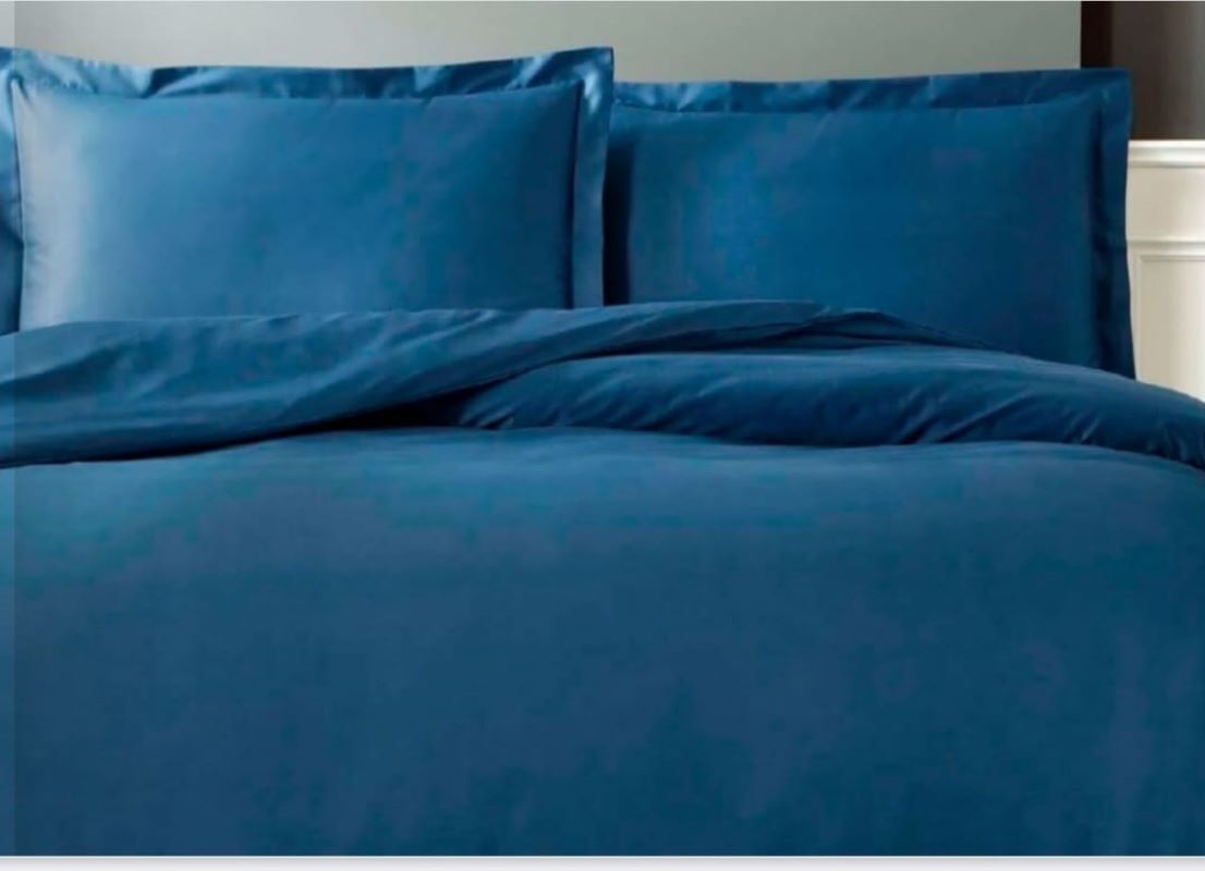 Taç Color Dreams Çift Kişilik Saten Basic Nevresim Takımı Lacivert