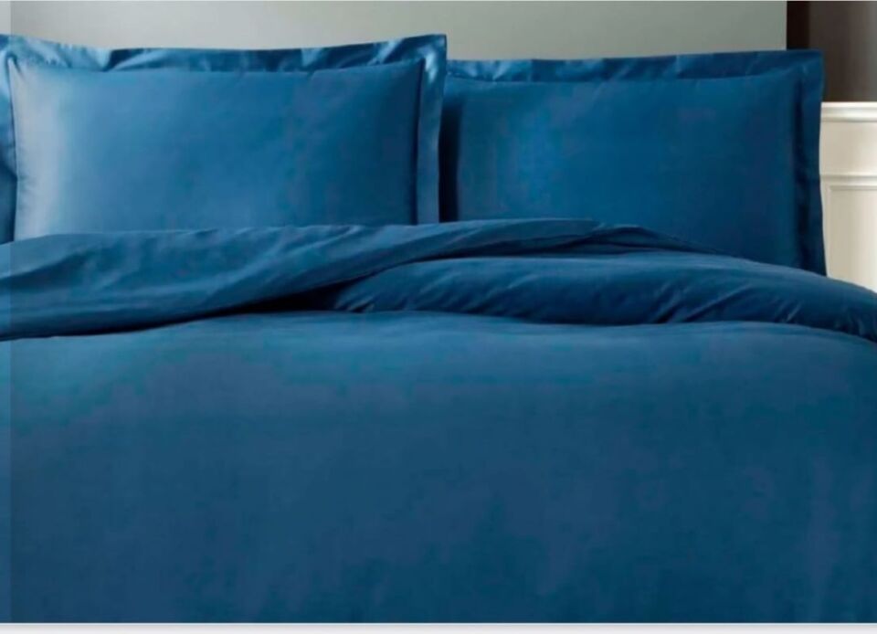 Taç Color Dreams Çift Kişilik Saten Basic Nevresim Takımı Lacivert