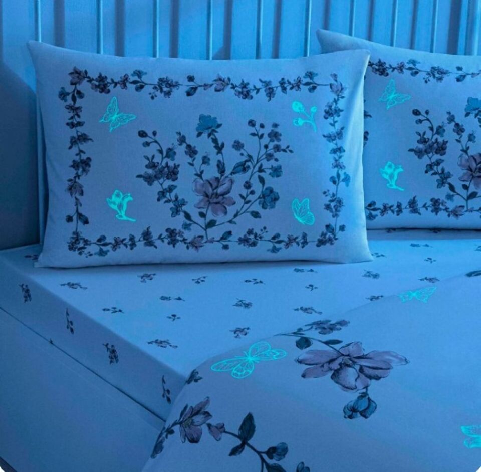Taç Glow Ranforce Pamuklu Çift Kişilik Nevresim Takımı Materna Pudra
