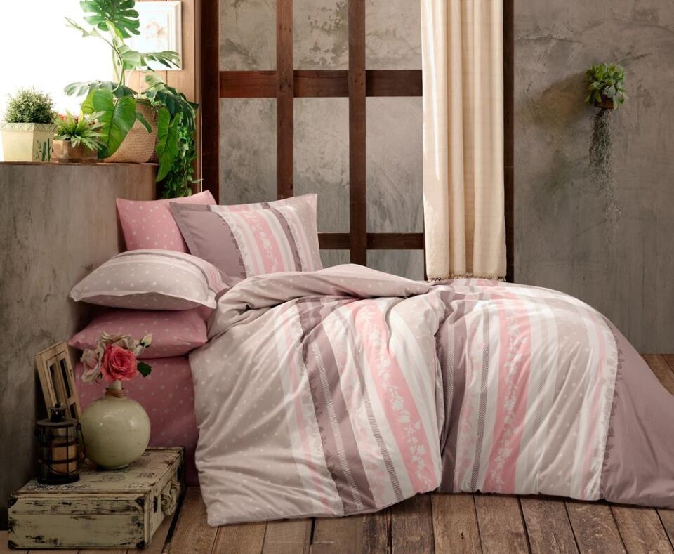 Clasy Ranforce Nevresim Takımı Tek Kişilik Rustica V1 Pembe