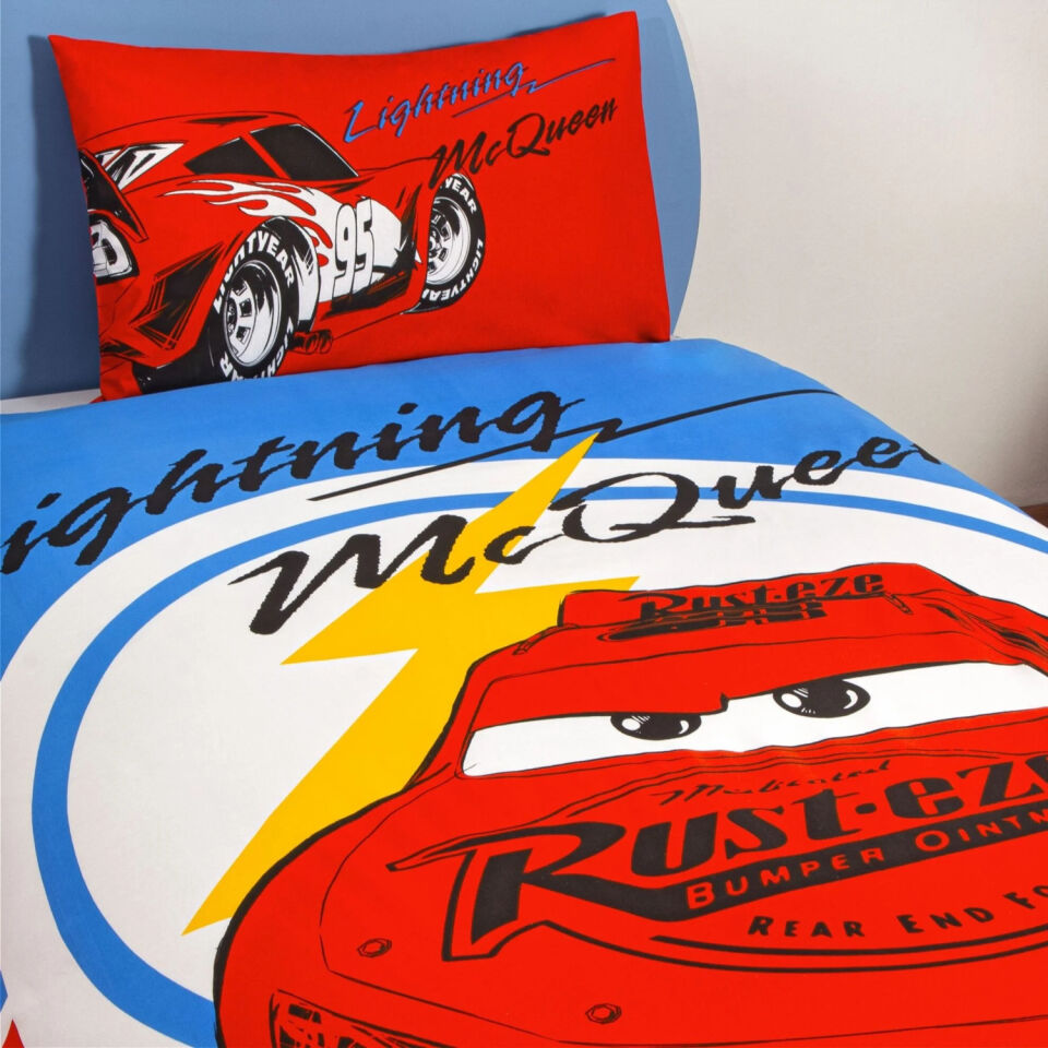 Taç Lisanslı Disney Cars Mcqueen Tek Kişilik Pamuk Nevresim Takımı