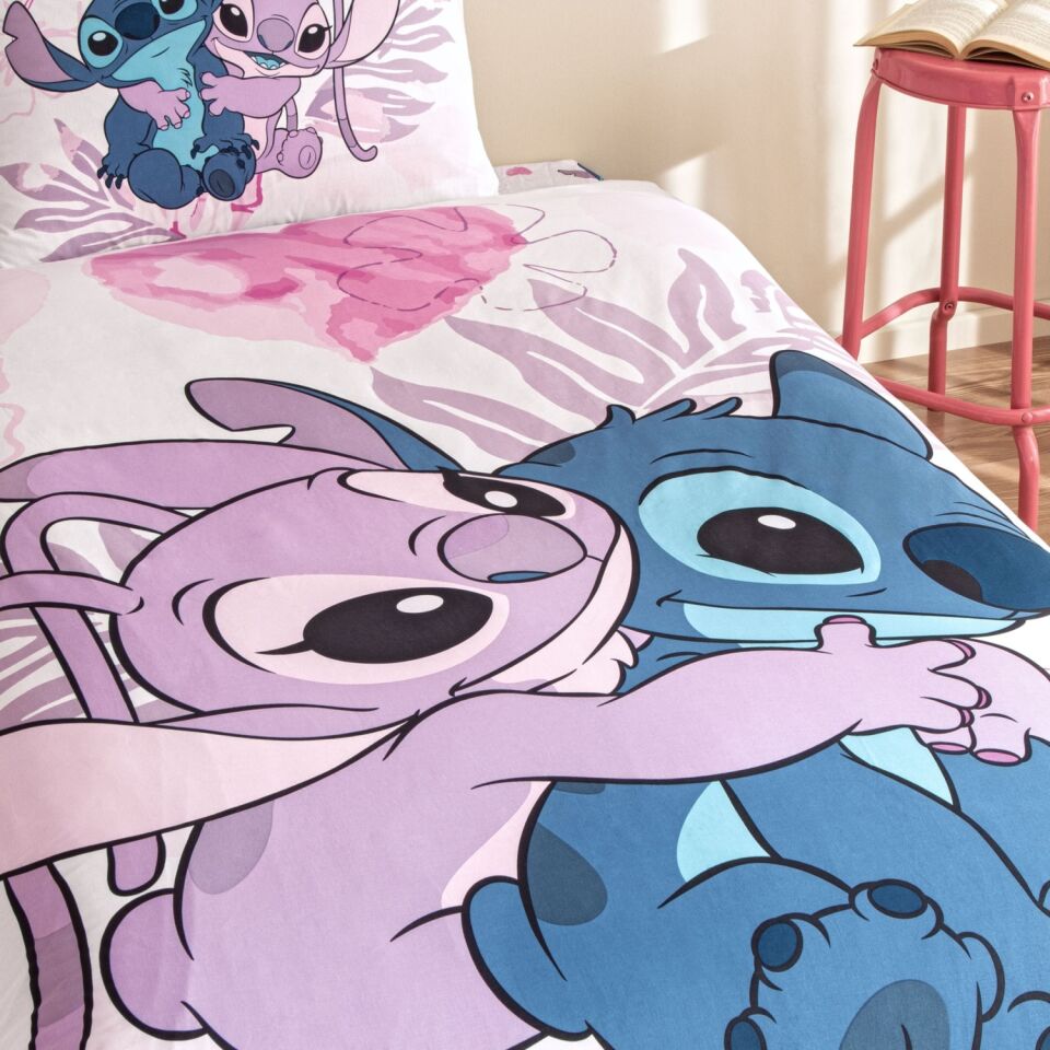 Taç Lisanslı Lilo&stitch Tek Kişilik Pamuk Nevresim Takımı