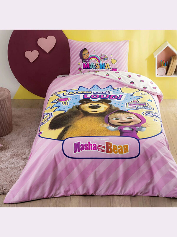 Taç Lisanslı Nevresim Takımı Masha The Bear Super Cute Tek Kişilik