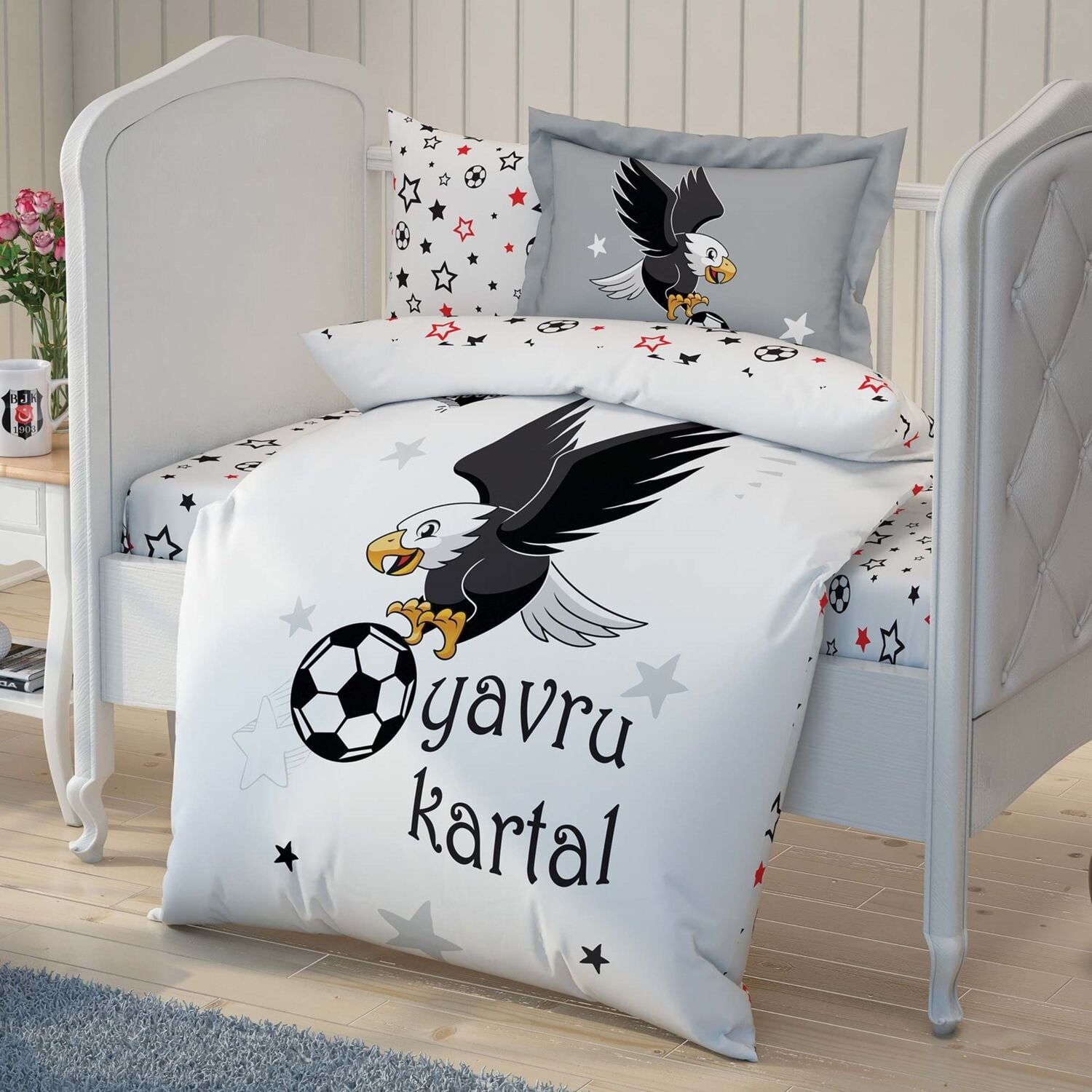 Taç Lisanslı Beşiktaş Kartal Baby Bebek Nevresim Takımı