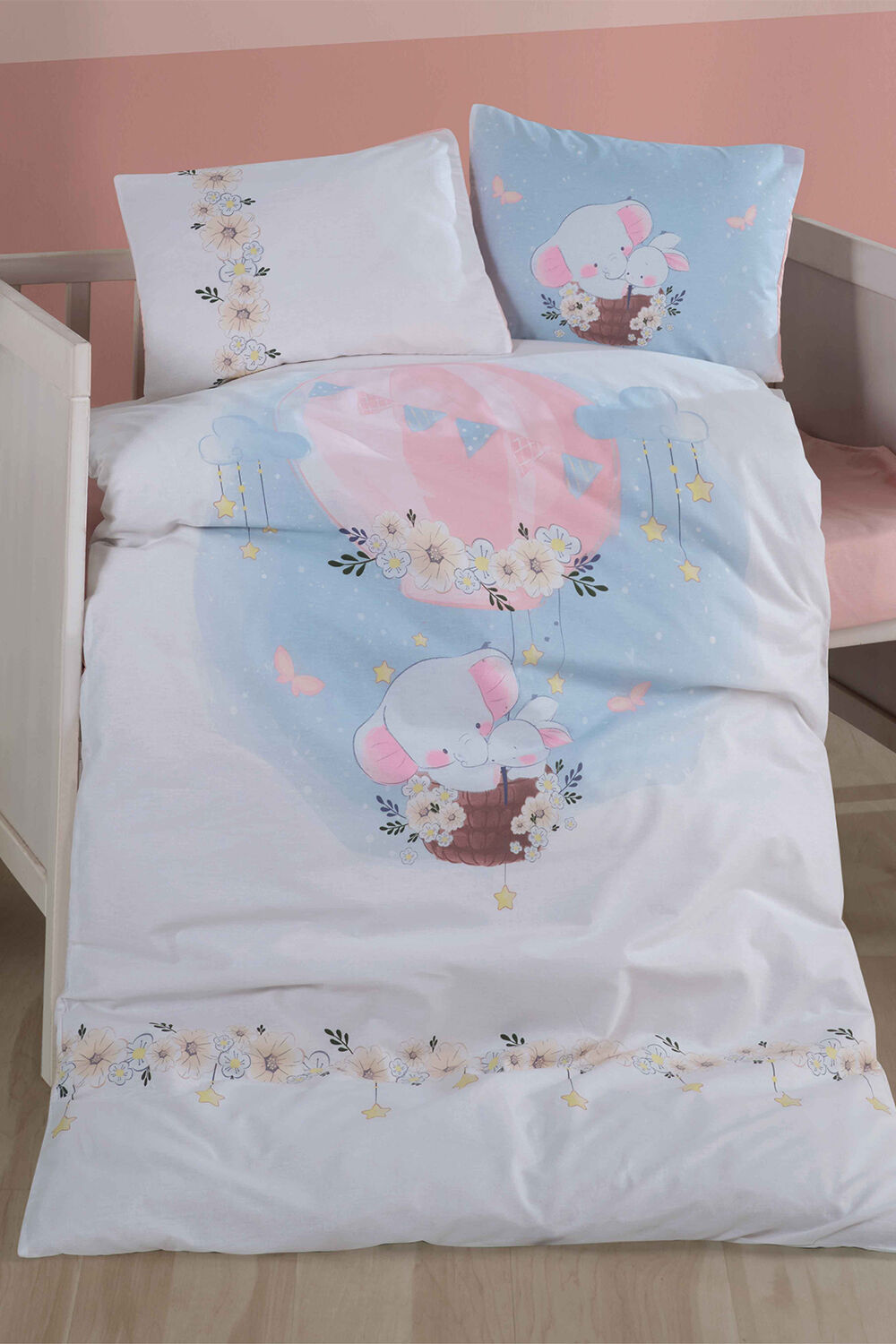 Clasy Bambi Pudra %100 Pamuk Bebek Nevresim Takımı