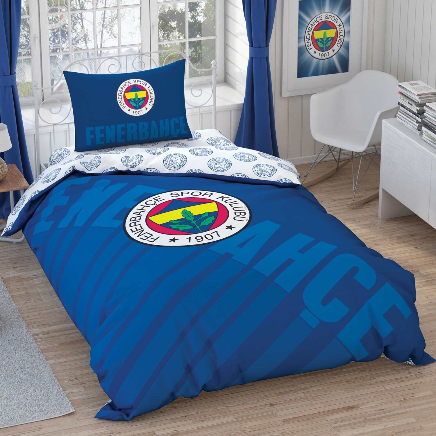Taç Fenerbahçe Lacivert Logo Pamuk Nevresim Takımı