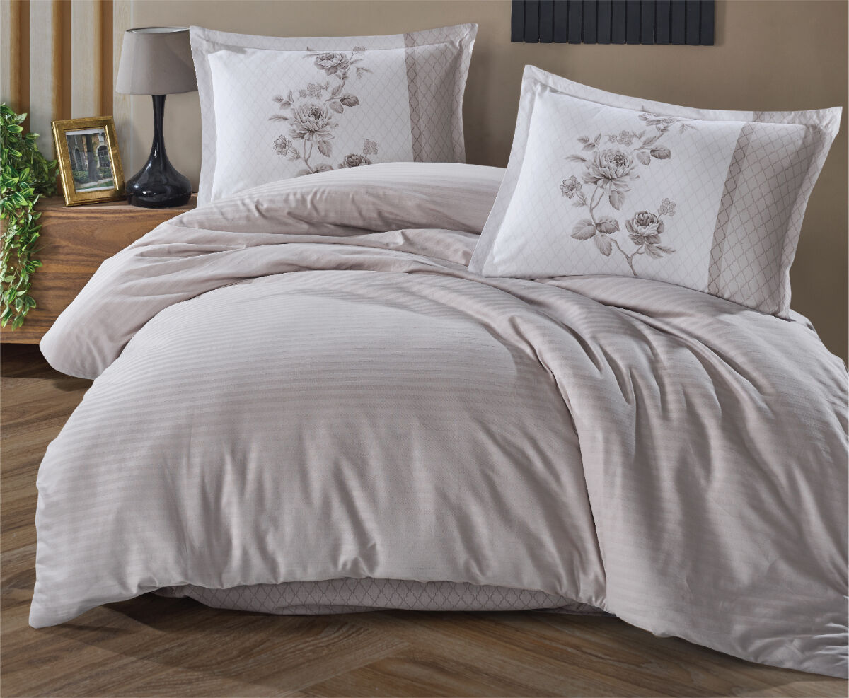Clasy Suave Poplin Nevresim Takımı Çift Kişilik V5 200 x 220 cm - Açık Gri