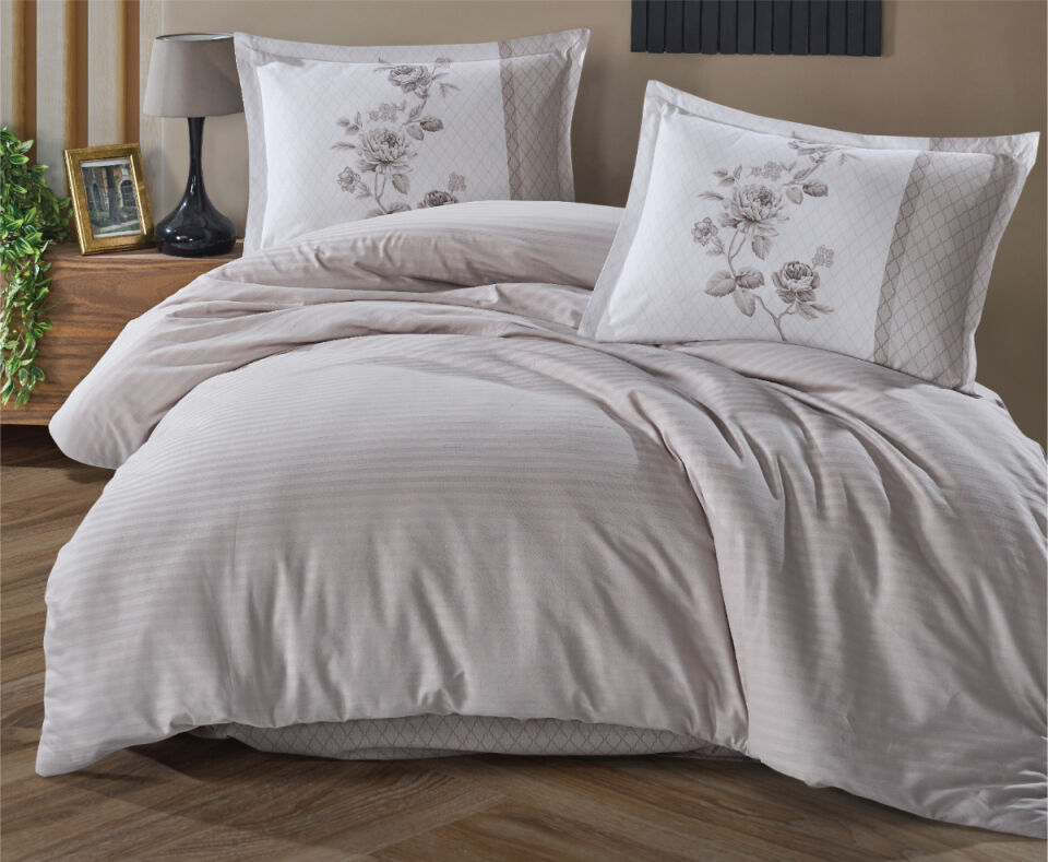 Clasy Suave Poplin Nevresim Takımı Çift Kişilik V5 200 x 220 cm - Açık Gri