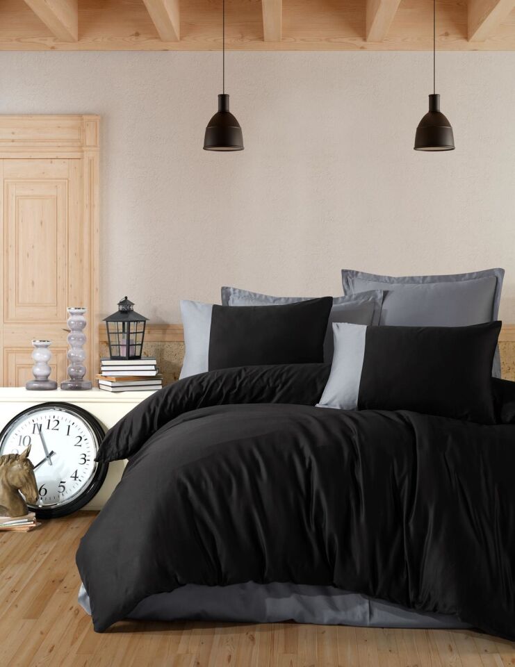 Clasy Pure Siyah Tek Kişilik Nevresim Takımı 160 x 220 cm - Siyah